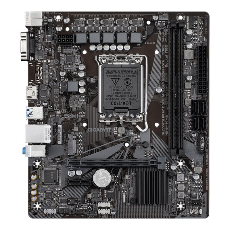 Gigabyte | H610M H V2 G1.0 | Procesoru ģimene Intel | Procesora ligzda LGA1700 | DDR5 | Atbalstītie cietā diska interfeisi M.2, SATA | SATA konektoru skaits 4