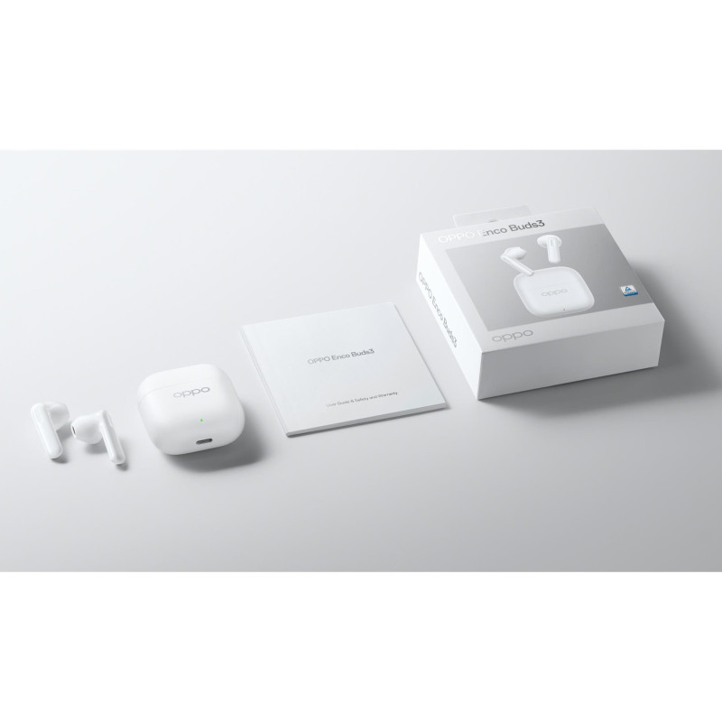 OPPO True wireless austiņas | Enco Buds3 | Bluetooth | Ausī ievietojamas | Mikrofons | Snow White | Bezvadu