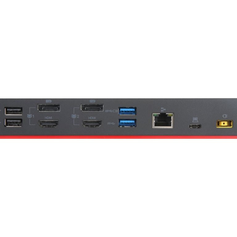 Lenovo | ThinkPad Hybrid USB-C ar USB-A dokstacijas, max 2 displeji | 40AF0135EU | USB-C dokstacija | Ethernet LAN (RJ-45) ligzdas 1 | DisplayPort ligzdas 2 | USB 3.0 (3.1 Gen 1) Type-C ligzdas 1 x USB-C (Gen 2, 5V / 3A jauda) | USB 3.0 (3.1 Gen 1) ligzdas 3 x USB-A (Gen 2, 10 Gbps) | USB 2.0 ligzdas 2 | HDMI ligzdas 2 | 90 W