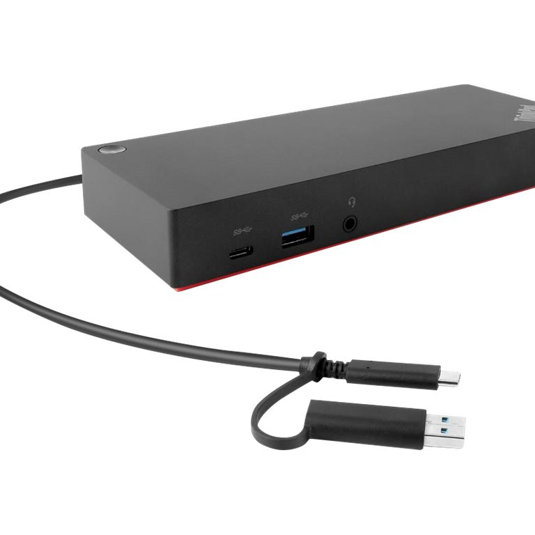 Lenovo | ThinkPad Hybrid USB-C ar USB-A dokstacijas, max 2 displeji | 40AF0135EU | USB-C dokstacija | Ethernet LAN (RJ-45) ligzdas 1 | DisplayPort ligzdas 2 | USB 3.0 (3.1 Gen 1) Type-C ligzdas 1 x USB-C (Gen 2, 5V / 3A jauda) | USB 3.0 (3.1 Gen 1) ligzdas 3 x USB-A (Gen 2, 10 Gbps) | USB 2.0 ligzdas 2 | HDMI ligzdas 2 | 90 W
