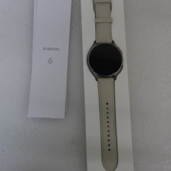 PĀRDOŠANĀS. Xiaomi Watch 2 Titan pelēks korpuss ar baltu ādas siksnu | PĀRDOŠANĀS. Xiaomi Watch 2 Titan | Viedpulkstenis | GPS (satelīts) | AMOLED | 1.43