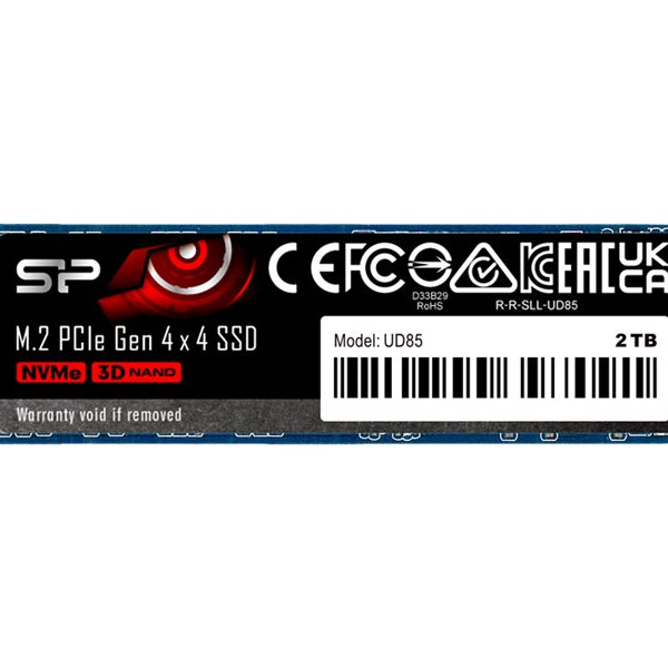 Silicon Power | SSD | UD85 | 1000 GB | SSD formāts M.2 2280 | Interfeiss PCIe Gen4x4 | Lasīšanas ātrums 3600 MB/s | Rakstīšanas ātrums 2800 MB/s