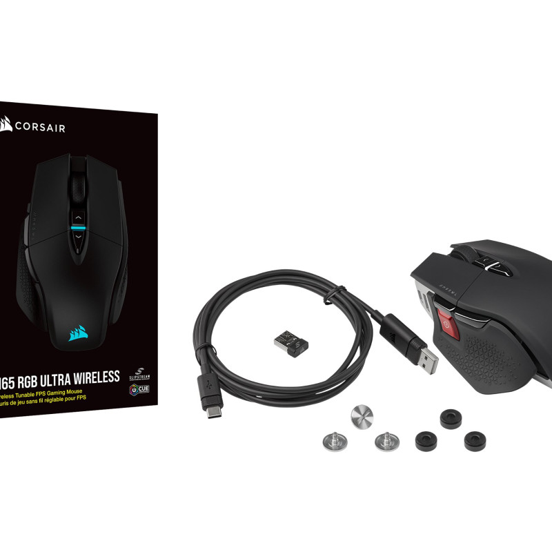 Corsair | Regulējama FPS spēļu pele | M65 RGB ULTRA WIRELESS | Spēļu pele | Optiska | Bezvadu/Vadāma | Melna | Jā